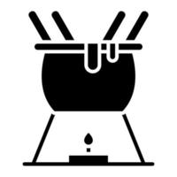icône de glyphe de fondue vecteur