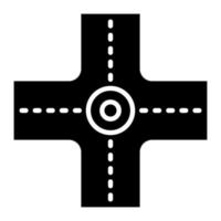 icône de glyphe d'intersection à quatre voies vecteur