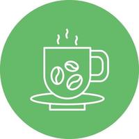 icône de fond de cercle de ligne de tasse de café vecteur