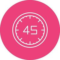 icône de fond de cercle de ligne de 45 minutes vecteur