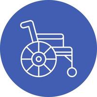 icône de fond de cercle de ligne de fauteuil roulant vecteur