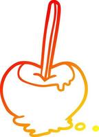dessin de ligne de dégradé chaud pomme d'amour vecteur