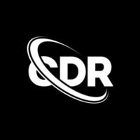 logo cdr. lettre cdr. création de logo de lettre cdr. initiales logo cdr liées par un cercle et un logo monogramme majuscule. typographie cdr pour la technologie, les affaires et la marque immobilière. vecteur