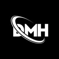 logo dmh. lettre dmh. création de logo de lettre dmh. initiales logo dmh liées par un cercle et un logo monogramme majuscule. typographie dmh pour la technologie, les affaires et la marque immobilière. vecteur