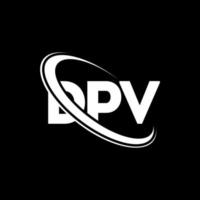 logo dpv. lettre dpv. création de logo de lettre dpv. initiales logo dpv liées avec un cercle et un logo monogramme majuscule. typographie dpv pour la technologie, les affaires et la marque immobilière. vecteur