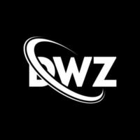 logo dwz. lettre dwz. création de logo de lettre dwz. initiales logo dwz liées avec un cercle et un logo monogramme majuscule. typographie dwz pour la technologie, les affaires et la marque immobilière. vecteur