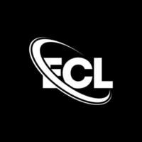 logo ecl. lettre ecl. création de logo de lettre ecl. initiales logo ecl liées par un cercle et un logo monogramme majuscule. typographie ecl pour la technologie, les affaires et la marque immobilière. vecteur