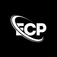 logo ecp. lettre ecp. création de logo de lettre ecp. initiales logo ecp liées par un cercle et un logo monogramme majuscule. typographie ecp pour la marque technologique, commerciale et immobilière. vecteur