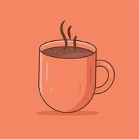 tasse à café avec illustration plate de style dessin animé plein de café vecteur