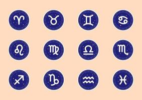 éléments d'horoscope. signes astrologiques pour l'horoscope astrologique. collection de calendrier astrologique, illustration vectorielle de constellation horoscope. symboles du zodiaque pour le logo ou les icônes. vecteur
