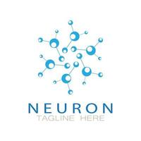 logo de neurone ou création de logo de cellule nerveuse, icône de modèle d'illustration de logo de molécule avec concept vectoriel