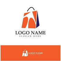 création de logo de commerce électronique et de boutique en ligne avec un concept moderne vecteur