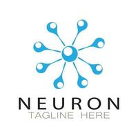 logo de neurone ou création de logo de cellule nerveuse, icône de modèle d'illustration de logo de molécule avec concept vectoriel