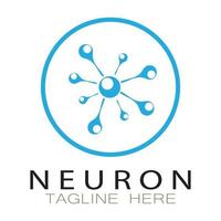 logo de neurone ou création de logo de cellule nerveuse, icône de modèle d'illustration de logo de molécule avec concept vectoriel