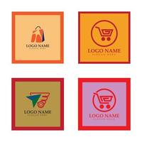 création de logo de commerce électronique et de boutique en ligne avec un concept moderne vecteur