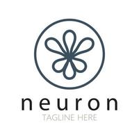 logo de neurone ou création de logo de cellule nerveuse, icône de modèle d'illustration de logo de molécule avec concept vectoriel