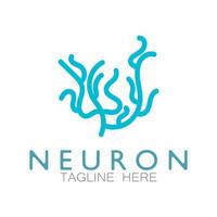 logo de neurone ou création de logo de cellule nerveuse, icône de modèle d'illustration de logo de molécule avec concept vectoriel