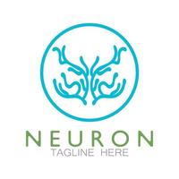 logo de neurone ou création de logo de cellule nerveuse, icône de modèle d'illustration de logo de molécule avec concept vectoriel