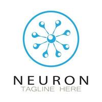 logo de neurone ou création de logo de cellule nerveuse, icône de modèle d'illustration de logo de molécule avec concept vectoriel