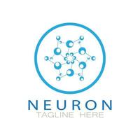 logo de neurone ou création de logo de cellule nerveuse, icône de modèle d'illustration de logo de molécule avec concept vectoriel