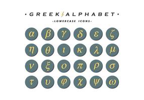 Grec Alphabet Icons Vector Free