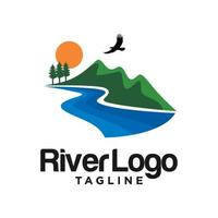 image de stock de logo de la rivière de la vallée vecteur