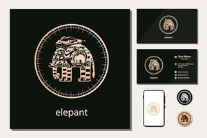 création de logo animal éléphant vecteur