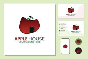 pomme fruit maison logo design symbole inspiration vecteur