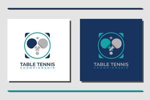 deux raquettes de ping-pong croisées et emblème de balle vecteur