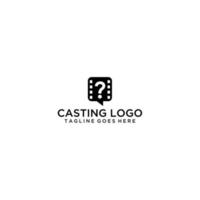 parler de film et poser une question vecteur de conception de modèle de logo