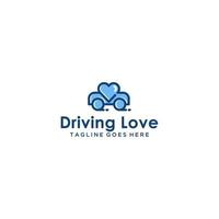 conception de signe de logo love drive vecteur