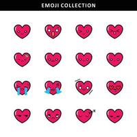 mignon, amour, emoji, collection, vecteur, illustration vecteur
