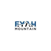 conception de signe de logo de montagne eyah vecteur