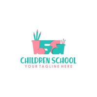 création initiale du logo de l'école des enfants lsg vecteur