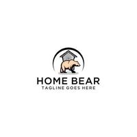 conception de logo de maison d'ours. vecteur