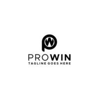 pw, wp lettre initiale logo signe design pour votre entreprise vecteur