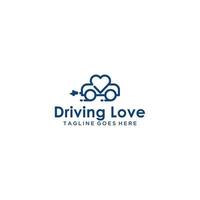 conception de signe de logo love drive vecteur