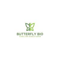logo écologique - conception de signe de logo de deux papillons verts vecteur
