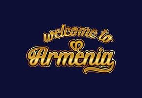bienvenue à l'illustration de conception de polices créatives de texte de mot d'arménie. signe de bienvenue vecteur
