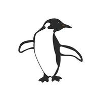 pingouin de peinture noir et blanc. illustration vectorielle. vecteur