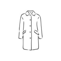 croquis de vecteur de veste manteau d'hiver