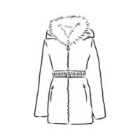 croquis de vecteur de veste manteau d'hiver