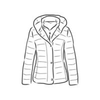 croquis de vecteur de veste manteau d'hiver