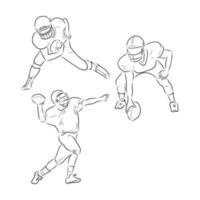 croquis de vecteur de football américain de rugby