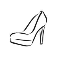 croquis de vecteur de chaussures pour femmes