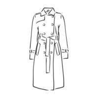 croquis de vecteur de veste manteau d'hiver