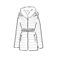 croquis de vecteur de veste manteau d'hiver