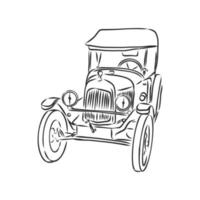 croquis de vecteur de voiture rétro