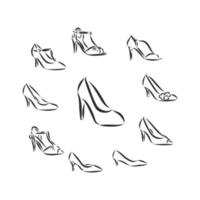 croquis de vecteur de chaussures pour femmes