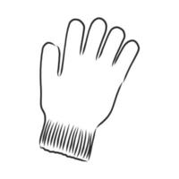 croquis de vecteur de gants mitaines